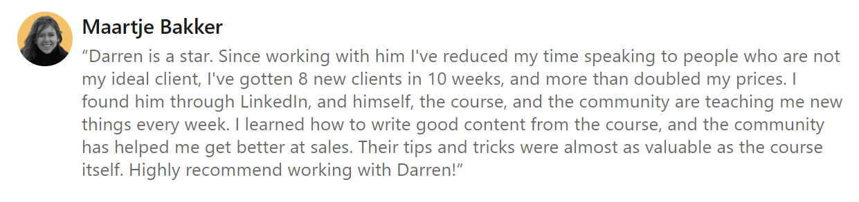 Maartje B. testimonial